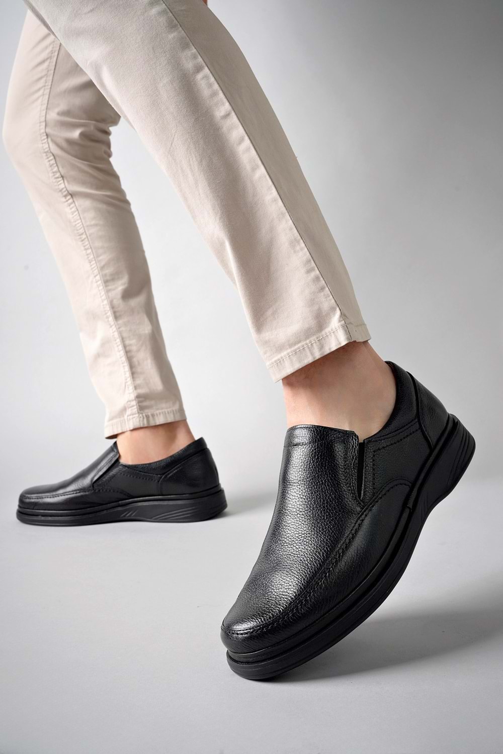 BulutMod BA04500 Siyah Erkek Hakiki Deri Jel Topuk Günlük Kalsik Ayakkabı - Siyah - 42