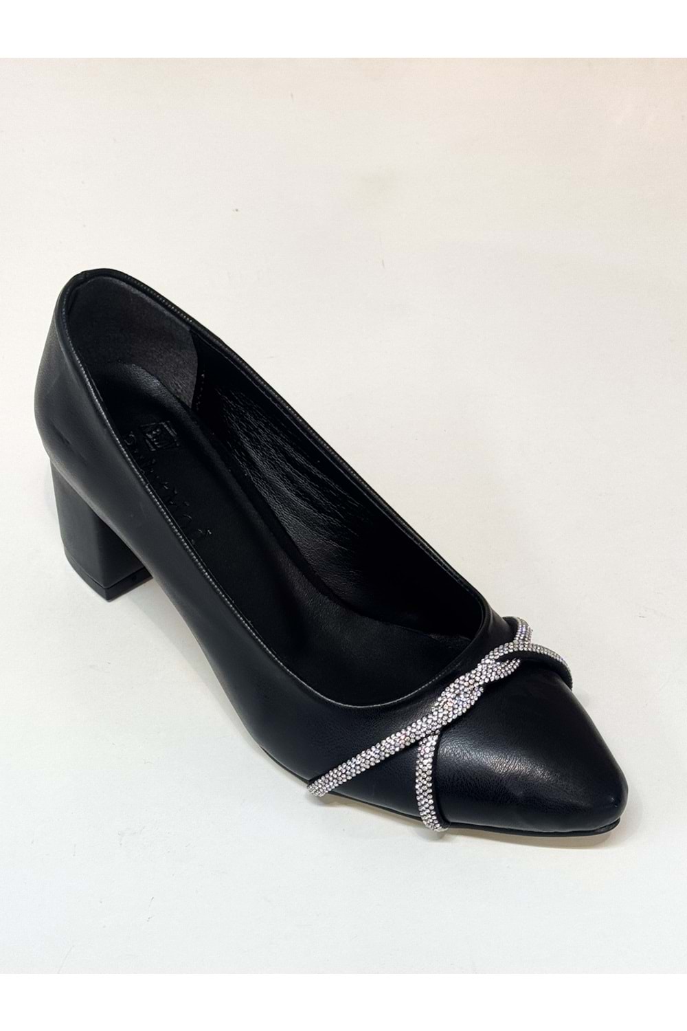 BulutMod BA04503 Siyah Kadın Sargı Taşlı Abiye 5 cm Topuklu Ayakkabı - Siyah - 40