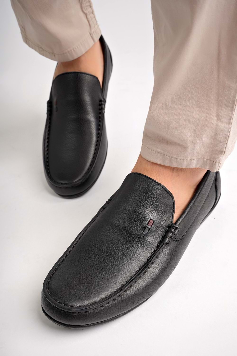 BulutMod BA04538 Siyah Erkek Düz Baskılı Hakiki Deri Günlük Ayakkabı - Siyah Deri - 41