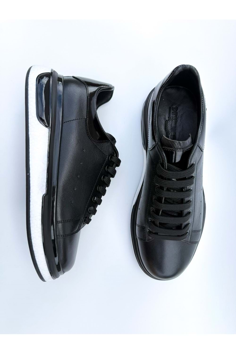 BulutMod BA04601 Siyah S Erkek Hakiki Deri Alx Günlük Yüksek Taban Sneaker Ayakkabı - 41