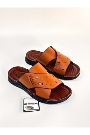 ESEM BA04513 Taba Erkek Çapraz Günlük Yumuşak Taban Terlik - Taba - 45