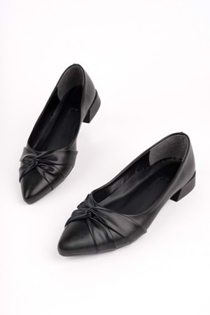 BulutMod BA04595 Siyah Ç Kadın Çapraz Düğümlü Günlük Büyük Numara Babet - 38