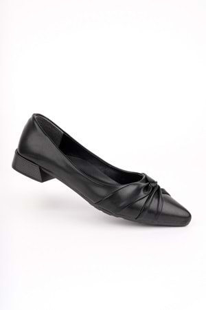 BulutMod BA04595 Siyah Ç Kadın Çapraz Düğümlü Günlük Büyük Numara Babet - 38