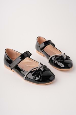 BulutMod BA04600 Siyah R Kız Çocuk Taşlı Abiye Balo Gösteri Babet Ayakkabı - 31