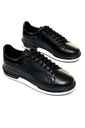 BulutMod BA04601 Siyah S Erkek Hakiki Deri Alx Günlük Yüksek Taban Sneaker Ayakkabı - 41