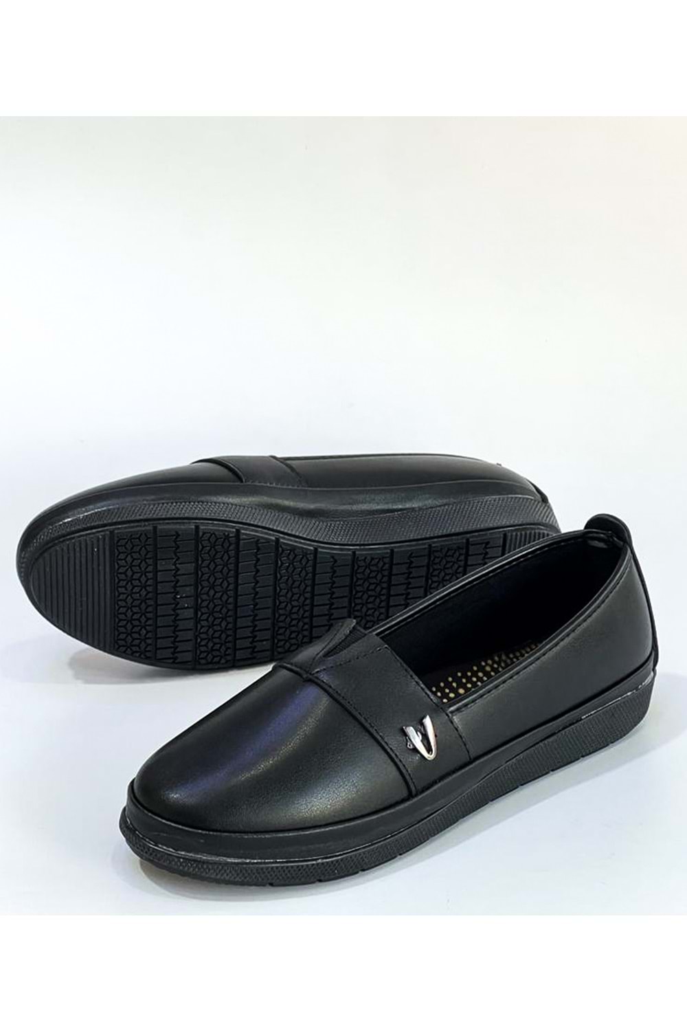 BulutMod Siyah Kadın Büyük Numara Günlük Yumuşak Taban Babet Ayakkabı - SİYAH - 41