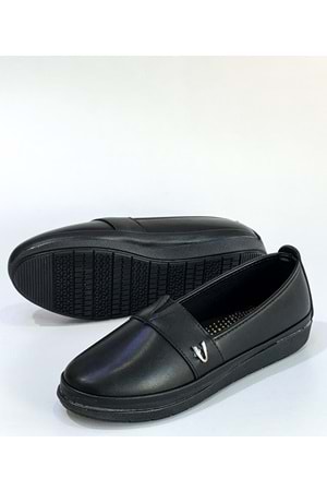 BulutMod Siyah Kadın Büyük Numara Günlük Yumuşak Taban Babet Ayakkabı - SİYAH - 41