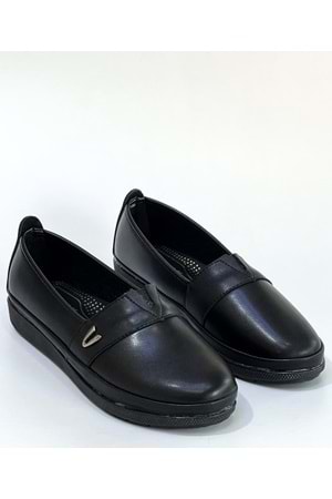 BulutMod Siyah Kadın Büyük Numara Günlük Yumuşak Taban Babet Ayakkabı - SİYAH - 41