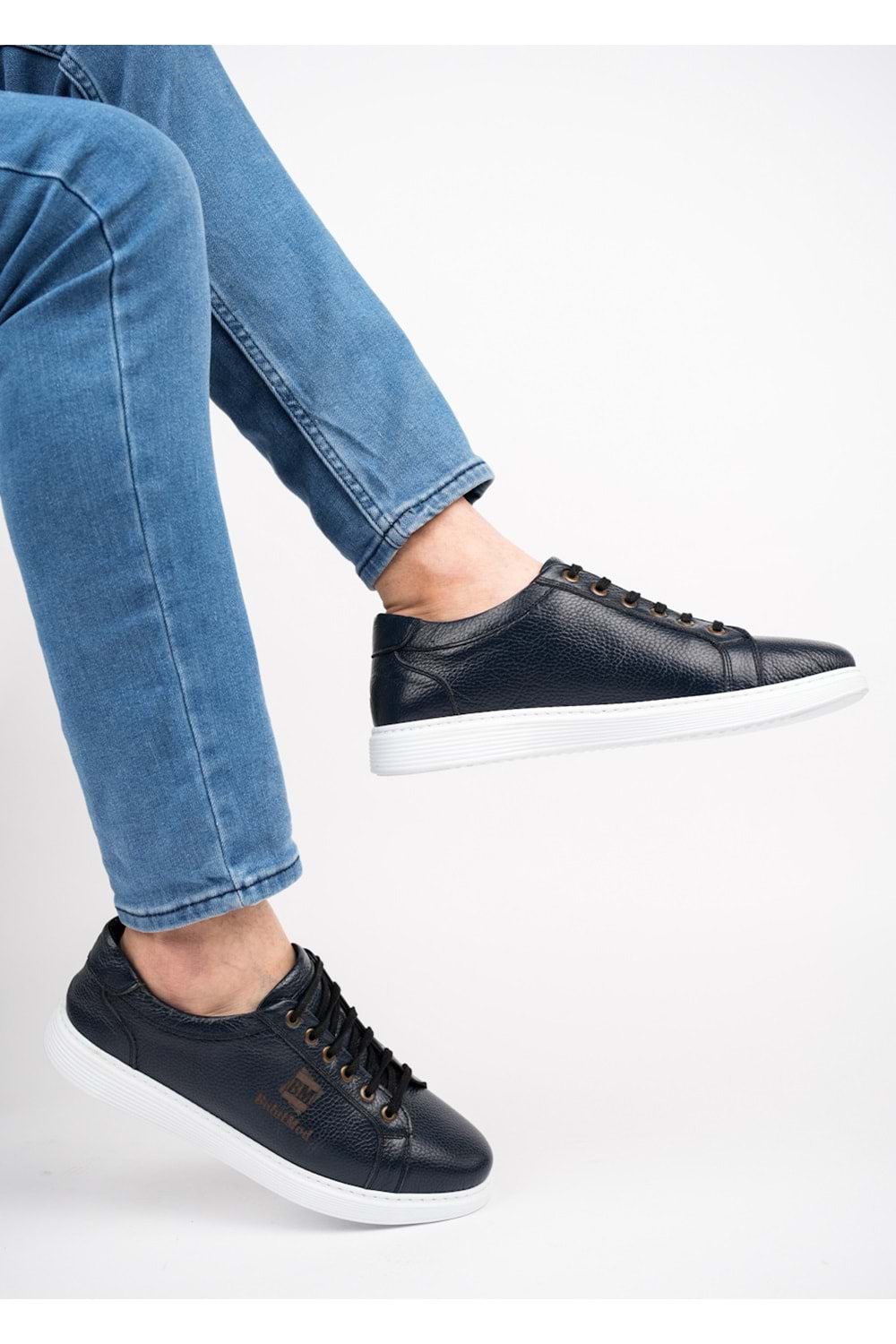 BulutMod Lacivert Erkek Hakiki Deri 4 Mevsim Casual Spor Ayakkabı - Lacivert - 39