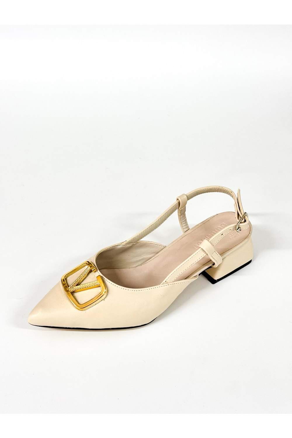 BulutMod BA04578 Ten Kadın V Toka Yanı Açık Klasik 3Cm Topuklu Ayakkabı - 42