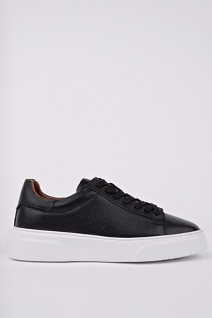 BulutMod BA04582 Siyah T Erkek Hakiki Deri İç Dış Deri Yüksek Eva Taban - 44