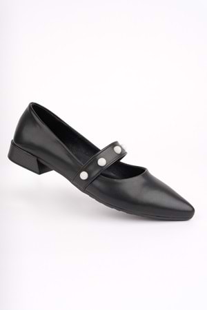 BulutMod BA04595 Siyah İ Kadın İnci Bantlı Günlük Büyük Numara Babet - 40